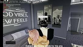 Intense fucking of cute catgirl in roblox condo with blowjob and doggystyle bent over