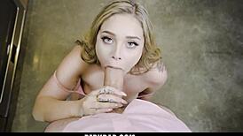 teen gives her stepdad a blowjob to avoid her chores - pervdad