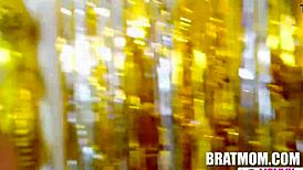 Stepmom uses glory hole on New Year's