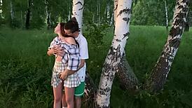 fucking my best friend's hot girlfriend in the forest while he's picking berries