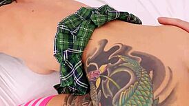 cute russian redhead in high socks gets pounded hard in rough sex.