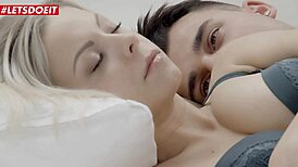 blonde teen intensely fucks boyfriend in morning