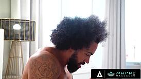 Nuru massage battle between hot tattooed babes Lacey Jayne and Maddy May