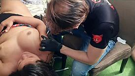 Tattoo Session Turns Into Unexpected Orgy