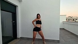 Sexy Latina Dancing On Terrace