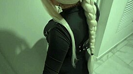 Stranger Fucks Neighbor Doggystyle in Elevator, Cum on Tits