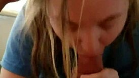 Watch This Blonde Suck A Hung Stud Till He Explodes!