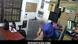 Brunette teen Ava Eden fucks the officer to avoid punishment for stealing.