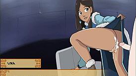 teacher gets anal assfucking and creampie in hentai anime scene with milf