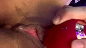 Tattooed Muscular Amateur Teases Her Tight Juicy Wet Pussy with Vibrator Until Explosive Climax