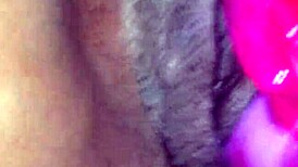 ex ebony girlfriend plays with vibrator, sucks my cock