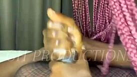 real african couple enjoys hot foreplay together