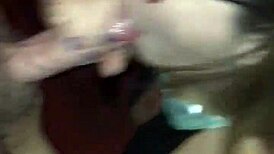 She delivers an amazing blowjob to his monster cock