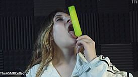 Slobbery And Wet Popsicle Sucking Asmr With Mouth Sounds By Mia Asmr From The Asmr Collection.