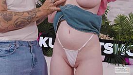 Blonde hooker Gigi sucking Bryan's big cock 😏