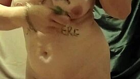 Slave engages in self-degradation session with belt and uro