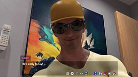 corlan and redhead brunette play with big cock in group scene