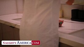 Married woman enjoys intimate time with neighbor