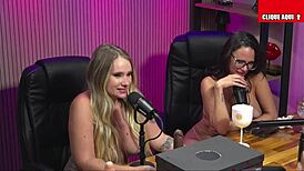 Blonde busty sucks brunette slut's pussy in California