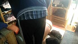 latina couple in doggystyle, me on all fours for boyfriend