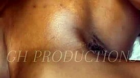 real african couple enjoys hot foreplay together