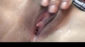 Lesbian girls Mintra and Sherri fuck each other with sex toy on pool table 😍