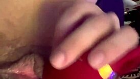 Tattooed Muscular Amateur Teases Her Tight Juicy Wet Pussy with Vibrator Until Explosive Climax