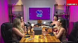 Blonde busty sucks brunette slut's pussy in California