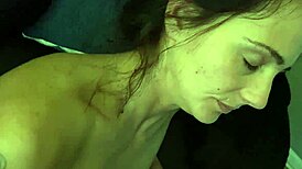 She sucks, fucks, and gets cum on tits