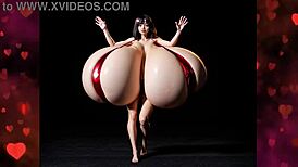 Group of Asian girls perform a Valentine's Day dance