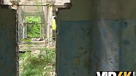 can you believe this tight teen pussy getting fucked so hard in pov? the old cuckold watches his girlfriend outdoors