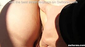 Amateur redhead whore loves sucking cock outdoors!