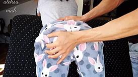 stepdaddy is hard spanking my little ass and fingering my pussy