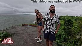 the mattos couple's wild beach adventure with anne's hairy pussy getting licked and fucked hard
