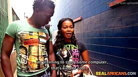 African Amateur Teen Blows Friend For Money!