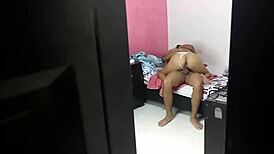Cheating Wife Sucks Cock In Front Of Husband. He Watches Them Fuck From Outside.