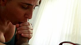 The maid paused for a quick blowjob.