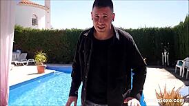 Young Latina Chica Maria Wars in Outdoor Pool Doggystyle Fucking