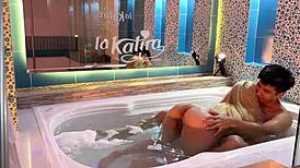 Intimate Colombian Jacuzzi Encounter With Underwater Climax