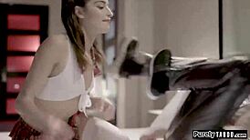 Teen AI deepthroats and gets anal reamed by old customer