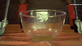 dominatrix april serves fresh warm pee in kinky outdoor session