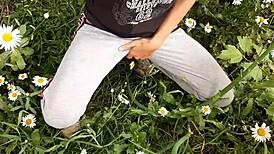 I Spy On My Neighbor Masturbating In The Daisies - Girls Fly Orgasm