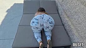 Latina BBW gets pounded outdoors by huge cock in her big ass