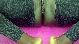 narrative unfolds with morning workout flashing wet pussy