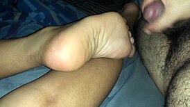 sweet footjob brings joy to early morning