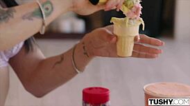 tushy bratty baddie vanessa sky takes a huge cock deep in her tiny 18+ ass