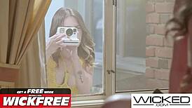 Wicked - Hot Threesome With Busty Brunette And Juicy Hot Blonde Getting Fucked