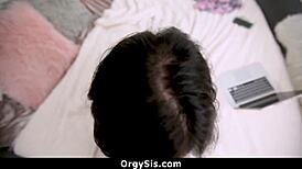 Latina teen camwhore caught by her stepbro, ends up sucking his cock on cam.