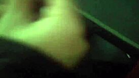 We gave a risky blowjob on the bus and almost got caught.