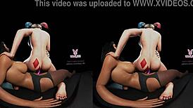 Harley Quinn and Wonder Woman in strap-on DP